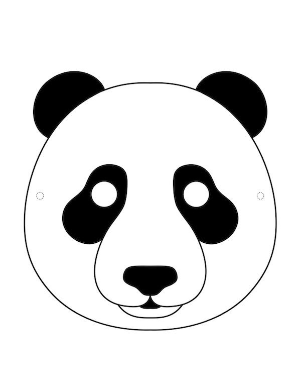 çocuklar için hazır kağıttan Panda maskesi şablonu